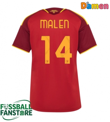 AS Roma Donyell Malen #14 Replik Heimtrikot Damen 2026-27 Kurzarm